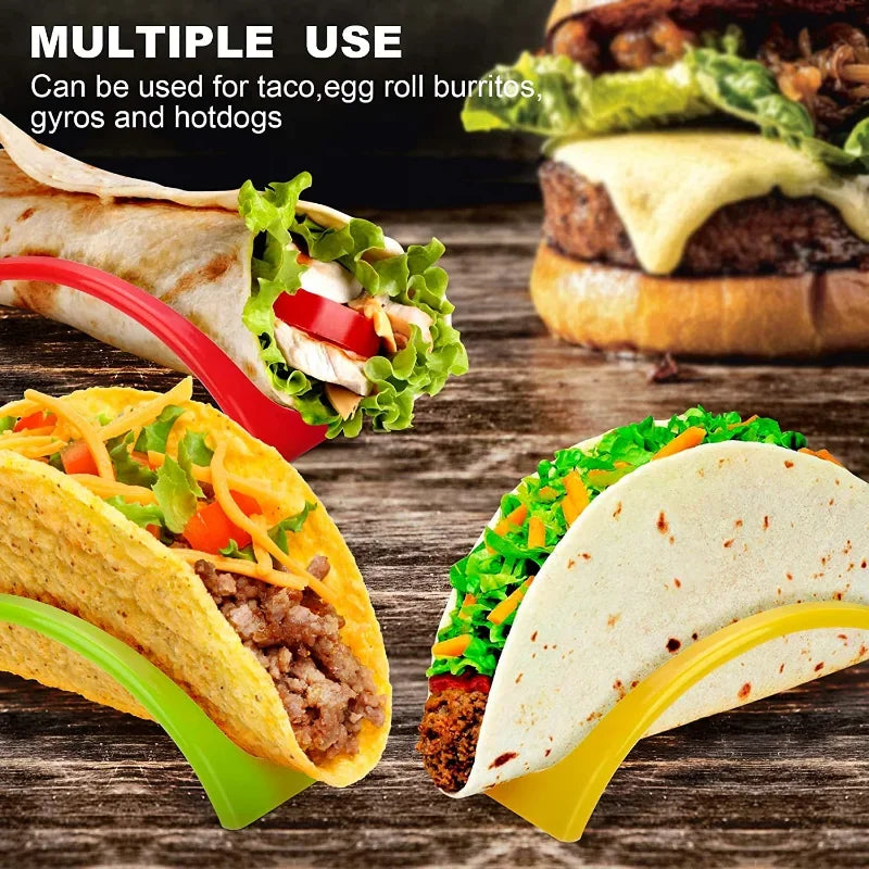 9-24pcs Taco Rack Pie Tools Plastic Durable Mexican Pancake Rack Tray Taco Holder Kitchen Supplies Protector Food Pallet Holder Peaceful Pleasures Health and Wellness