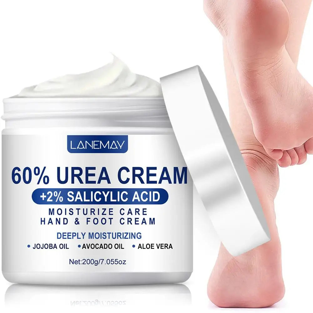 Urea Cream 60% & Salicylic Acid 2%, Foot Cream for Dry Cracked Heels Feet Knees Elbows Hands, Moisturizing Hand Foot Cream 200g Peaceful Pleasures Health and Wellness