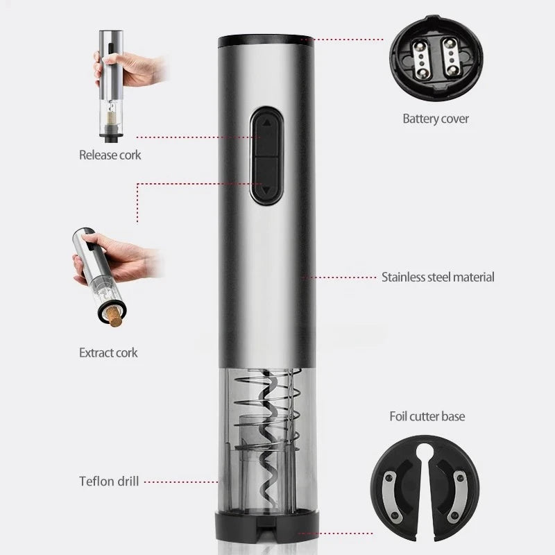 New Premium Electric Wine Opener Automatic Corkscrew Wine Bottle Opener Wine Corkscrew Automatic Screwdriver Wine Opening Gadget Peaceful Pleasures Health and Wellness