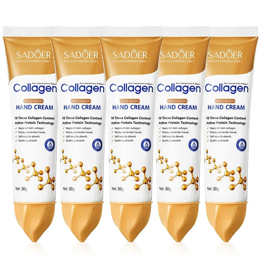 SADOER Collagen Hand Cream – Firming, Hydrating & Brightening Collagen Hand Cream Peaceful Pleasures Health and Wellness 5pcs