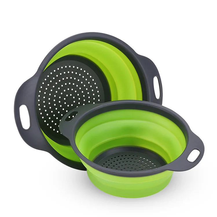 Collapsible Silicone Colander Basket | Fruit & Veggie Strainer
