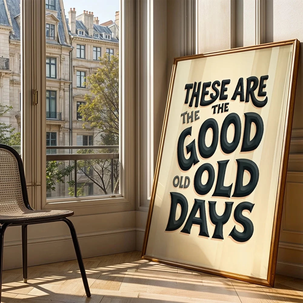 Modern These Are Good Old Days Wall Art Print Canvas Painting Poster Picture For Living Room,Bedroom Home Decor Peaceful Pleasures Health and Wellness