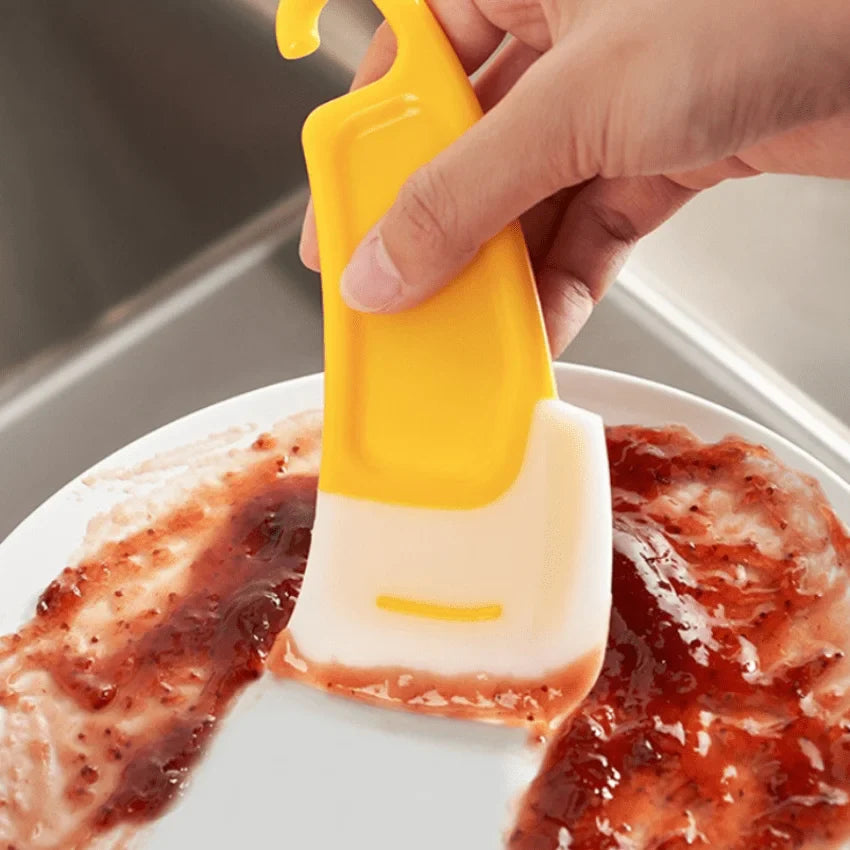 3-Pack Silicone Pan Scraper & Dish Cleaning Spatula Set