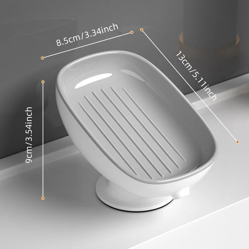 1Pcs Bathroom Soap Dishes Holder Self Draining Soap Box with Super Suction Portable Soap Container for Bathroom Accessories Peaceful Pleasures Health and Wellness