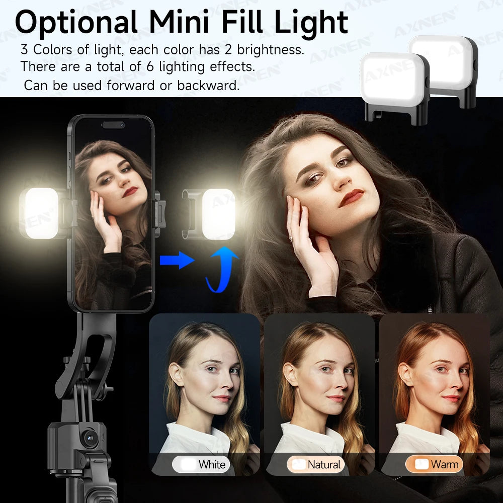 1630mm/64in C17 Tripod Selfie Stick 360° Auto Rotation Shooting Quadruped Phone Stand Face Track Bluetooth Remote Control Tripie Peaceful Pleasures Health and Wellness