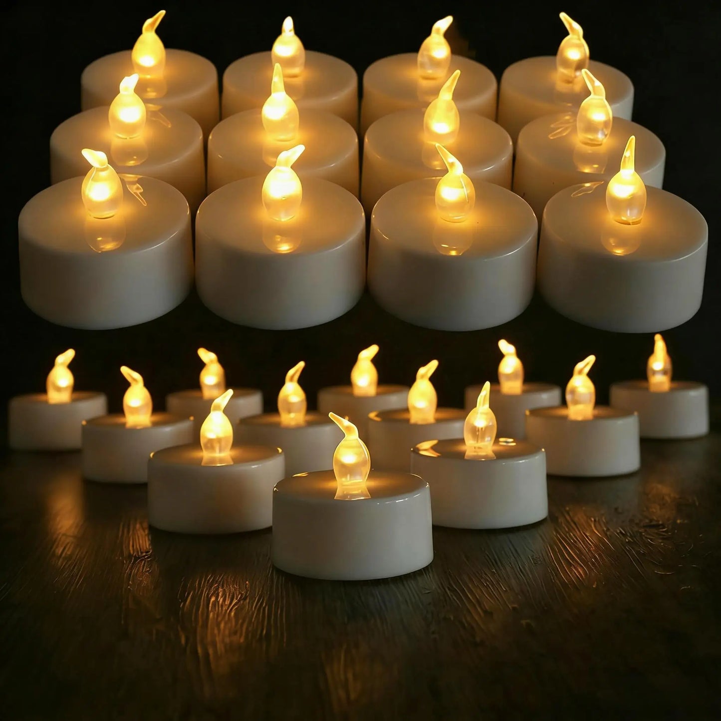 Candles 12/24 Pack Warm Yellow Flameless LED Tea Lights Battery Operated 200+Hours For Aniversary Wedding Home Table Decoration Peaceful Pleasures Health and Wellness A 24Pc Timer 2