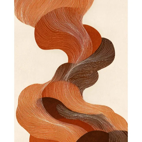 Japandi Wabi-Sabi Zen Abstract Wave Canvas Wall Art Print