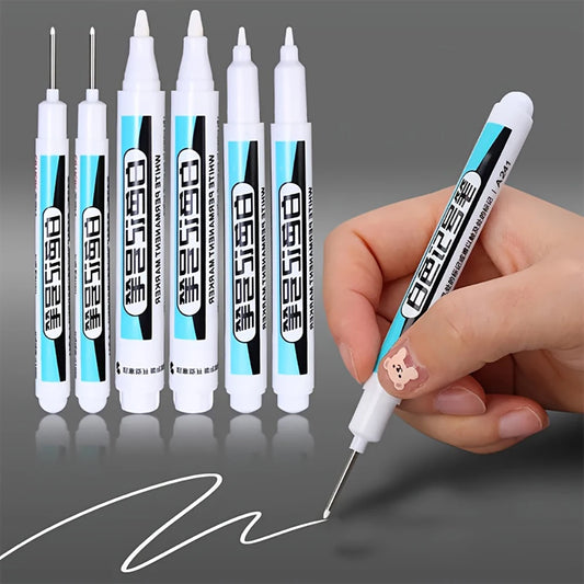 5 6 White Marker Graffiti Pen Waterproof Gel Tire Notebook Glass Paint Peaceful Pleasures Health and Wellness