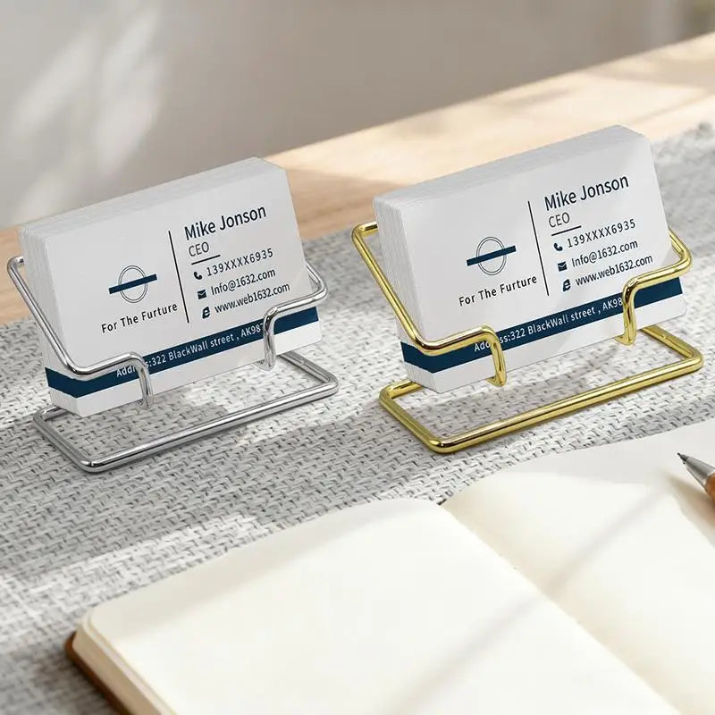Metal Desktop Business Card Holder & Sign Display Stand
