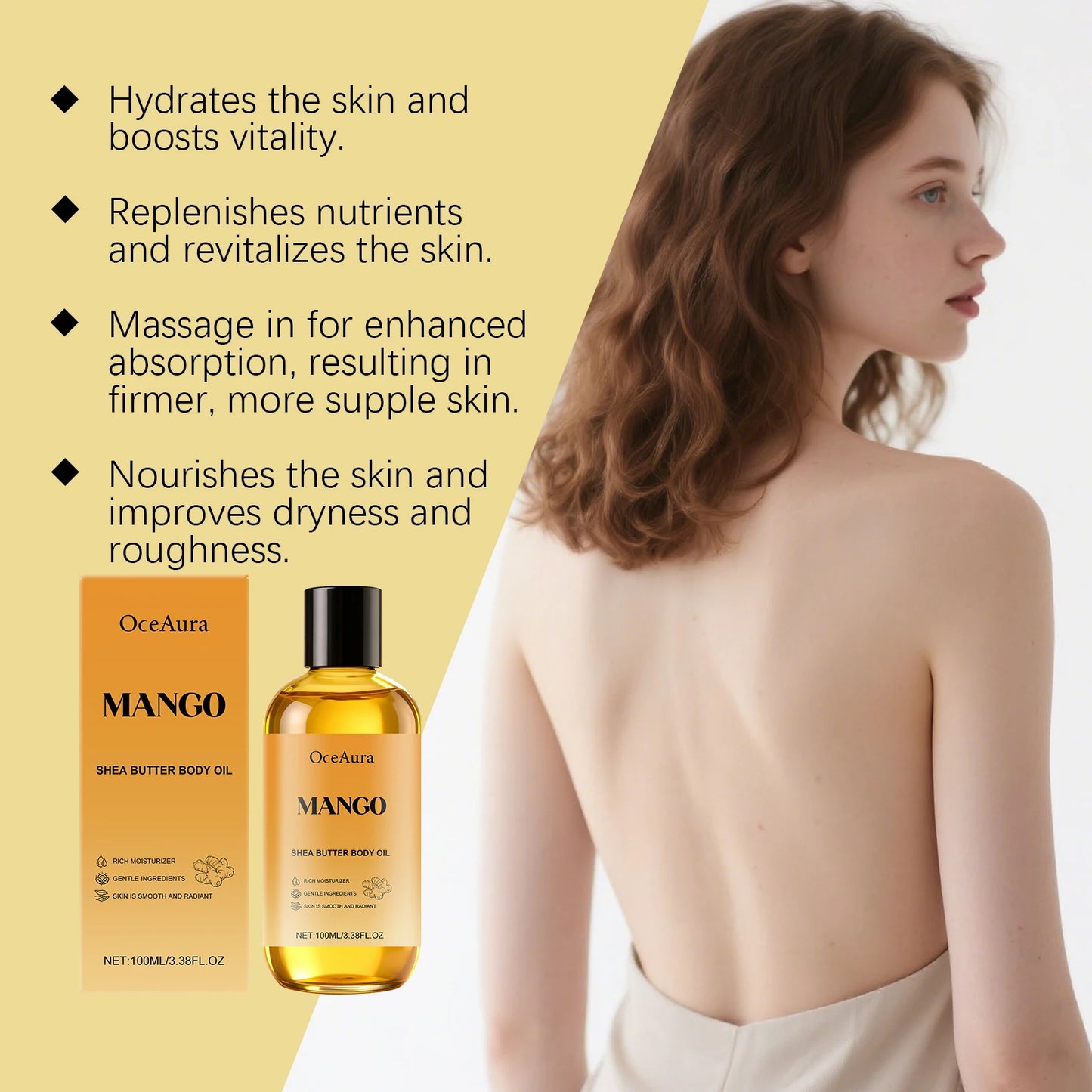 OceAura Mango & Shea Firming Body Oil – Anti-Aging Moisturizer