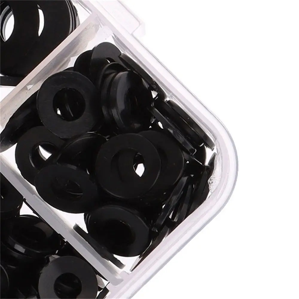 350pcs 7 Sizes Black Nylon Flat Washer Gasket Assortment Kit M2 M2.5 M3 M4 M5 M6 M8 O Ring Kit O Rings Silicone Rubber Gaskets Peaceful Pleasures Health and Wellness