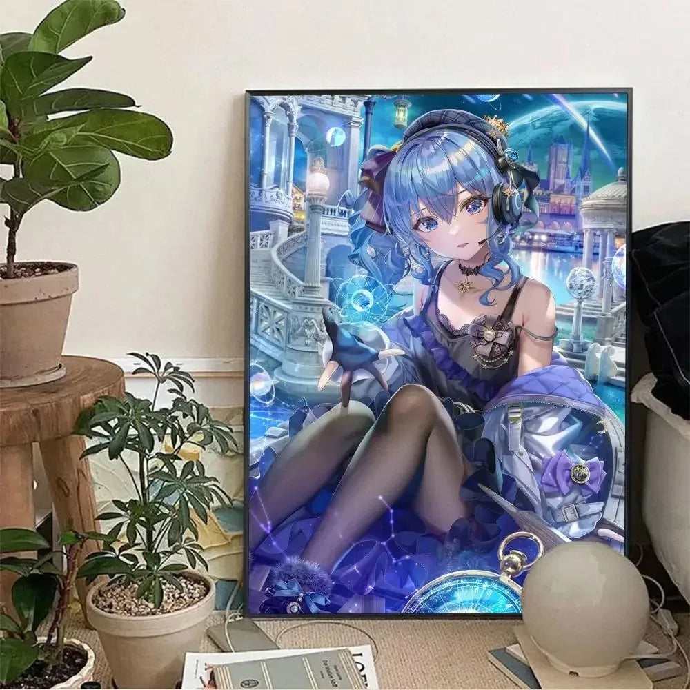 Hoshimachi Suisei Hololive Anime Canvas Wall Art Poster