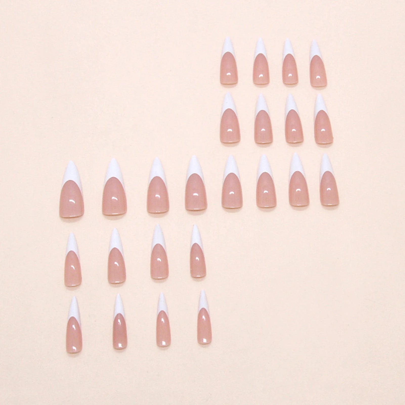 24pcs Spicy Girl Style False Nails Pointed Tip Press On Nails Classic White French Fake Nail Detachable Simple Manicure Nail Art Peaceful Pleasures Health and Wellness