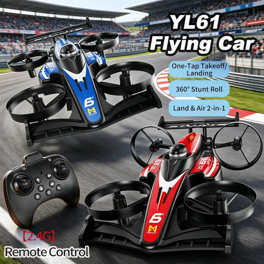 NEW RC Flying Drift Cars Professional Air-Ground 2-in-1 Quadcopter 1:30 Mini RC Car Electric Racing Deformable Car For Kid Toys Peaceful Pleasures Health and Wellness