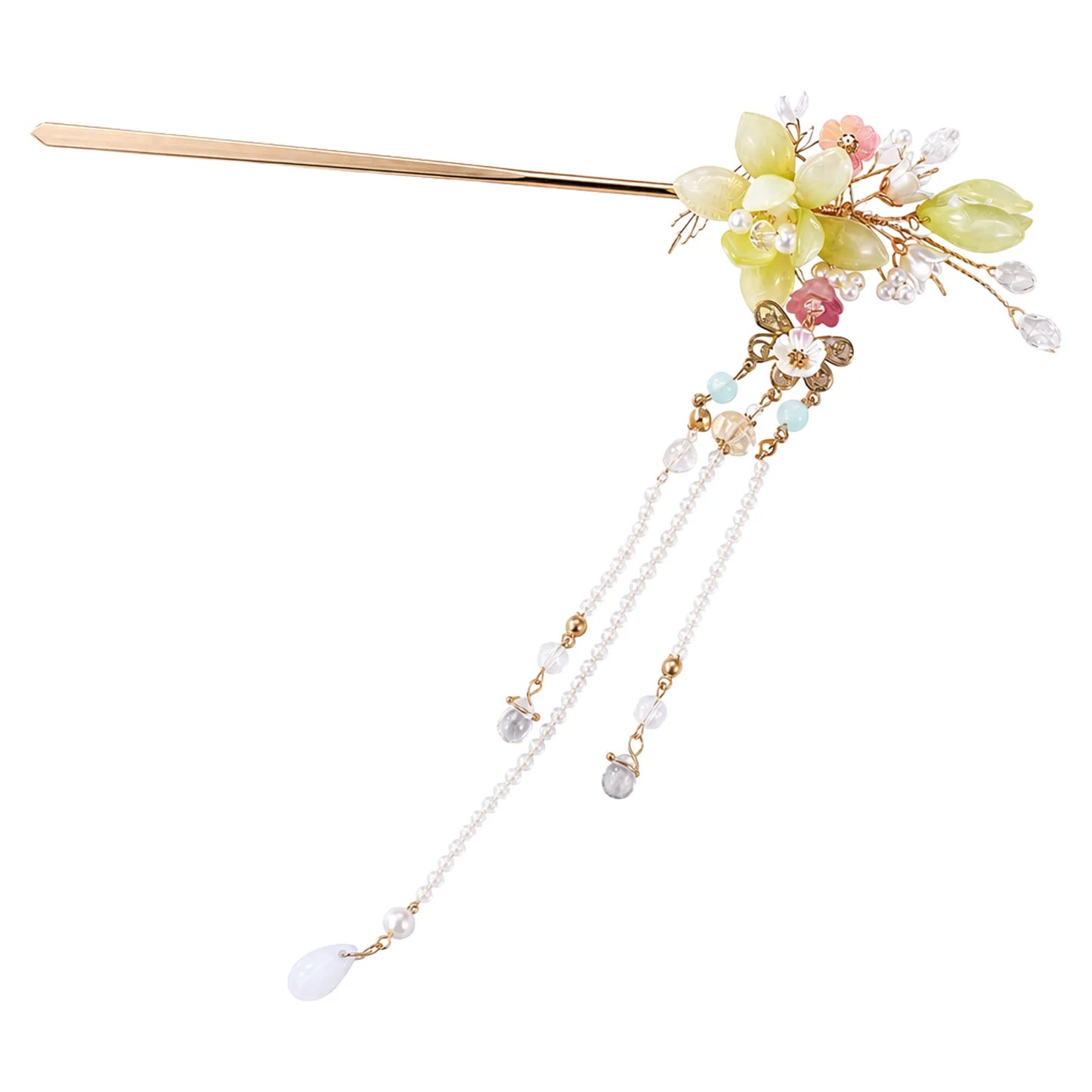 Green Flower Hair Clip Comb Barrette for Women Girls Resin Material Stable Anti-Slip Teeth Suitable for Daily Commute, Parties Peaceful Pleasures Health and Wellness Green pin