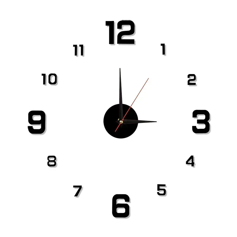 3D Luminous Wall Clock Frameless Acrylic DIY Digital Clock Wall Stickers Mute Clock for Living Room Bedroom Office Wall Decor Peaceful Pleasures Health and Wellness Black-not glowing 40CM