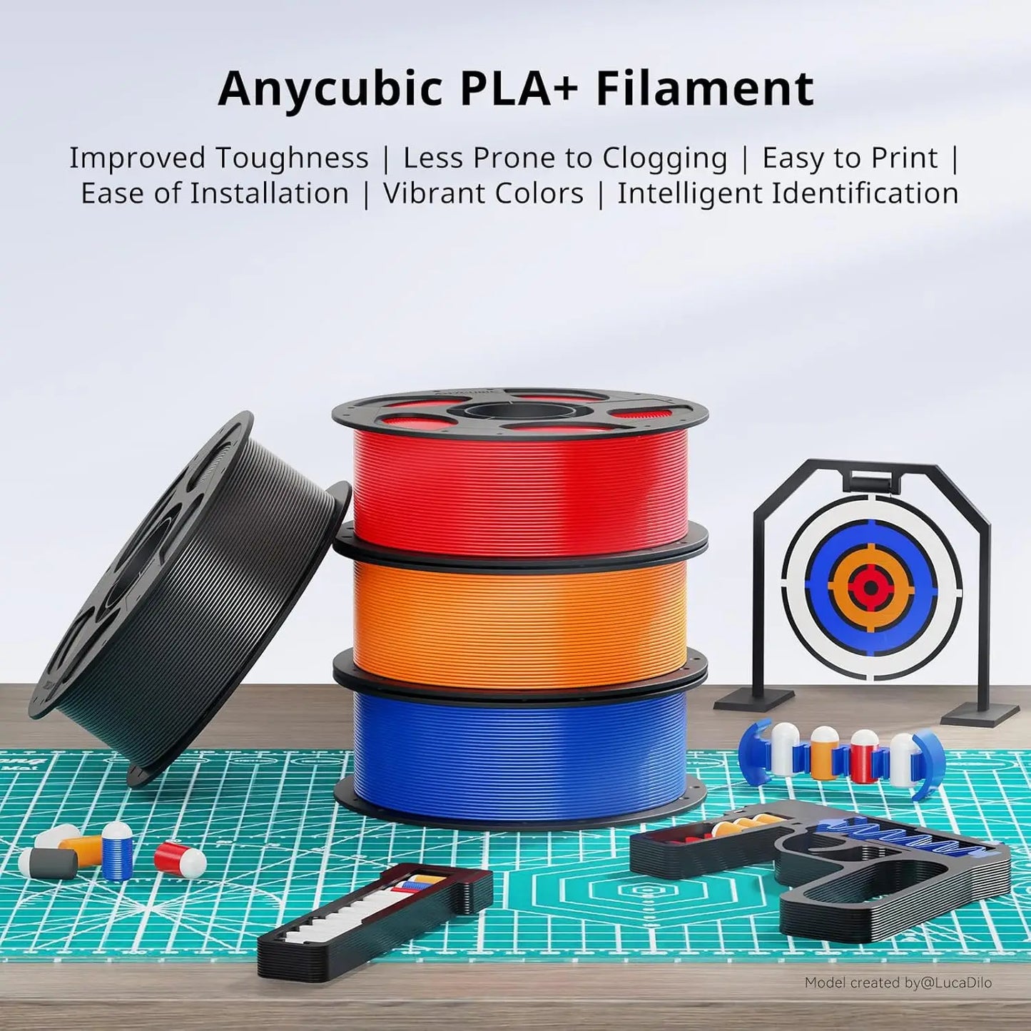 DINGSUN PLA+ 3D Filament 1.75mm | ±0.02mm | 250g–1kg Bundle