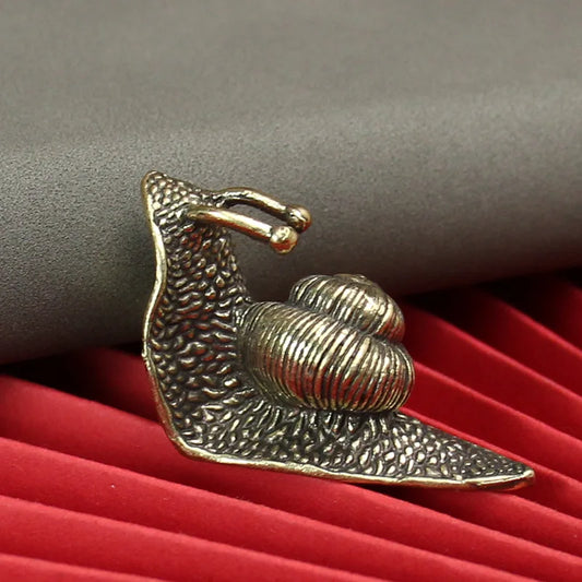 Vintage Pure Copper Pet Tea Snail Ornament, Mini Snail Figurine, Tea Pet Tea Ceremony Collection Decoration, Desktop Plaything Peaceful Pleasures Health and Wellness