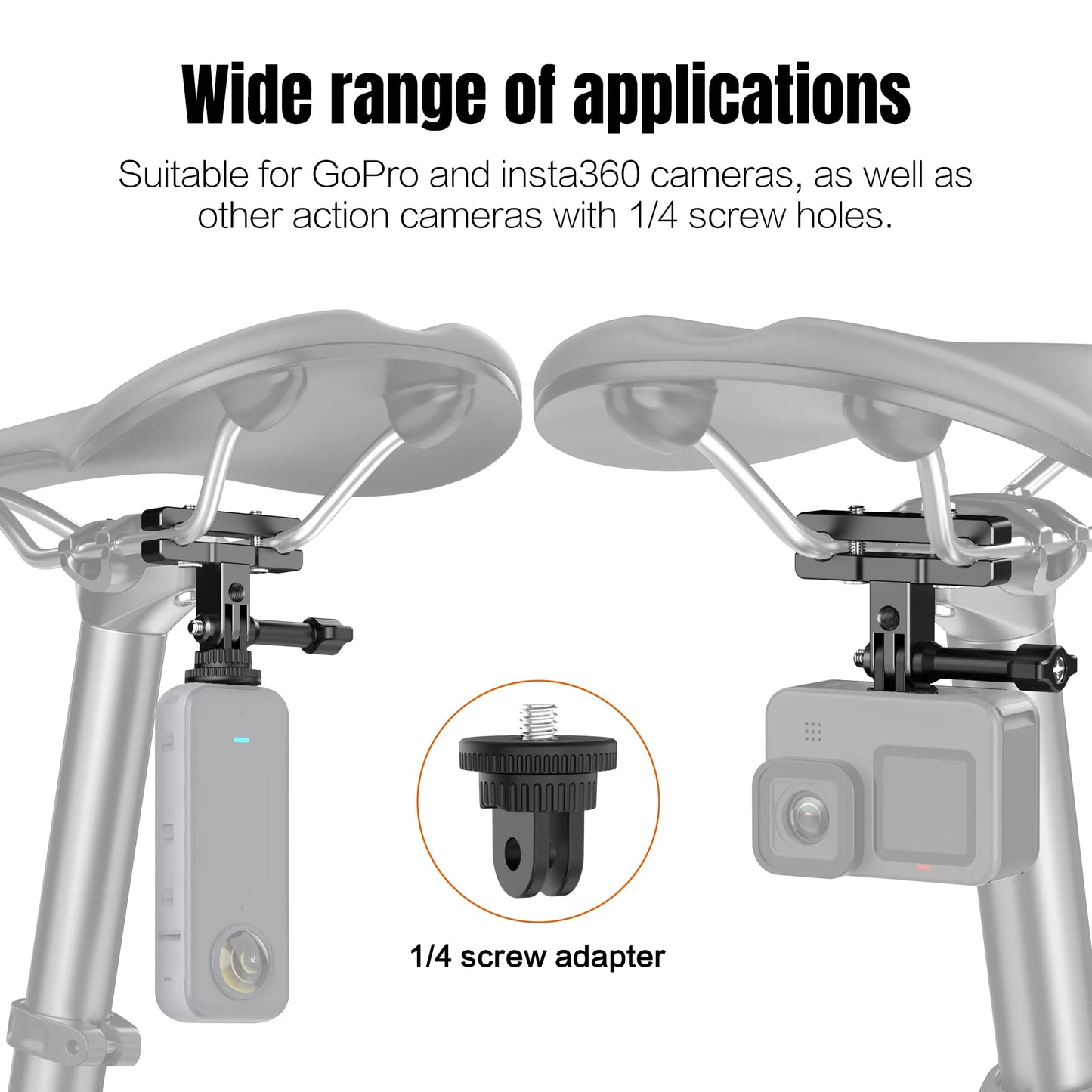 Aluminum Alloy Action Camera Bike Mount – 360° Clamp