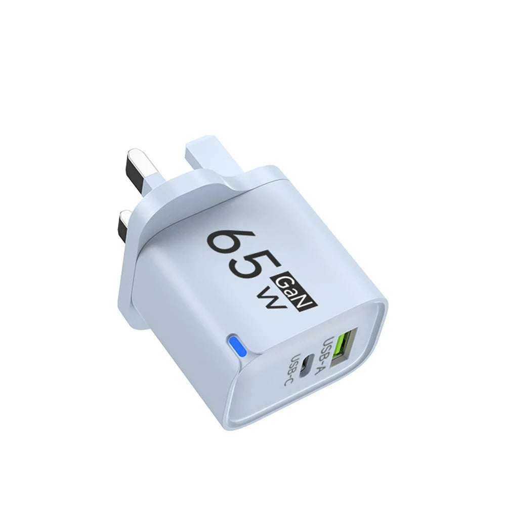 65W GaN USB-C PD Fast Charger | iPhone Samsung Travel QC 3.0