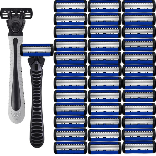 6-Layer Double Edge Safety Razor | Stainless Steel Manual Shaver Manual Safety Razor Peaceful Pleasures Health and Wellness