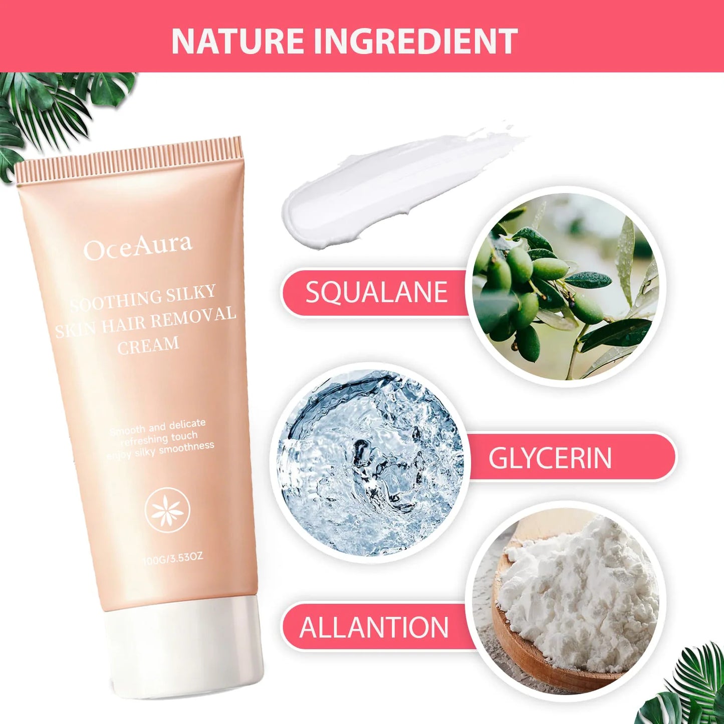 OceAura Gentle Hair Removal Cream 100g – Sensitive Skin Safe
