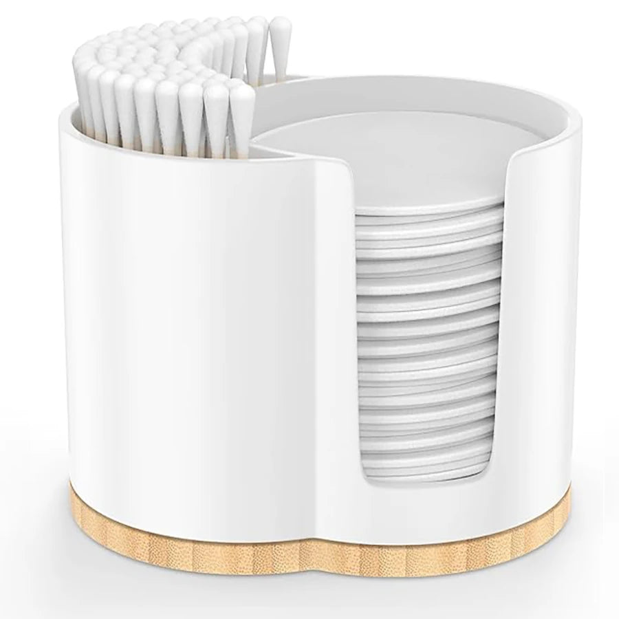 2-Slot Cotton Swab & Q-Tip Holder – Bathroom Organizer Dispenser Jar