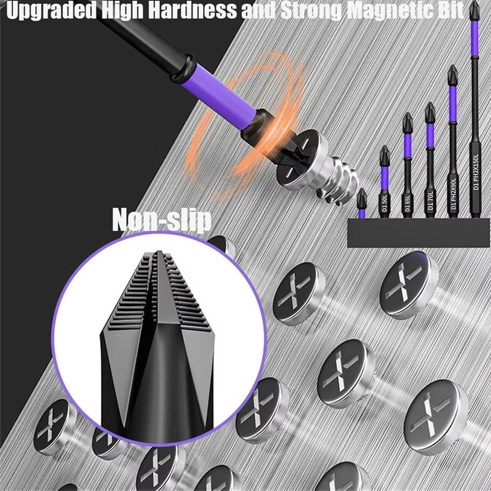 6 Pcs Magnetic Screwdriver Bits Non-slip Shockproof Phillips Impact Bits Hex Shank Alloy Steel Bits Suitable for Power Tools Peaceful Pleasures Health and Wellness