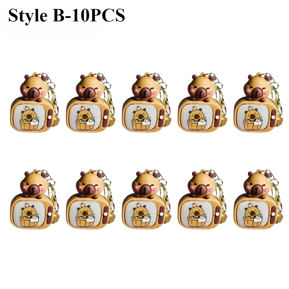 Light-Up Capybara Keychain | Silicone Glow Bag Charm Gift