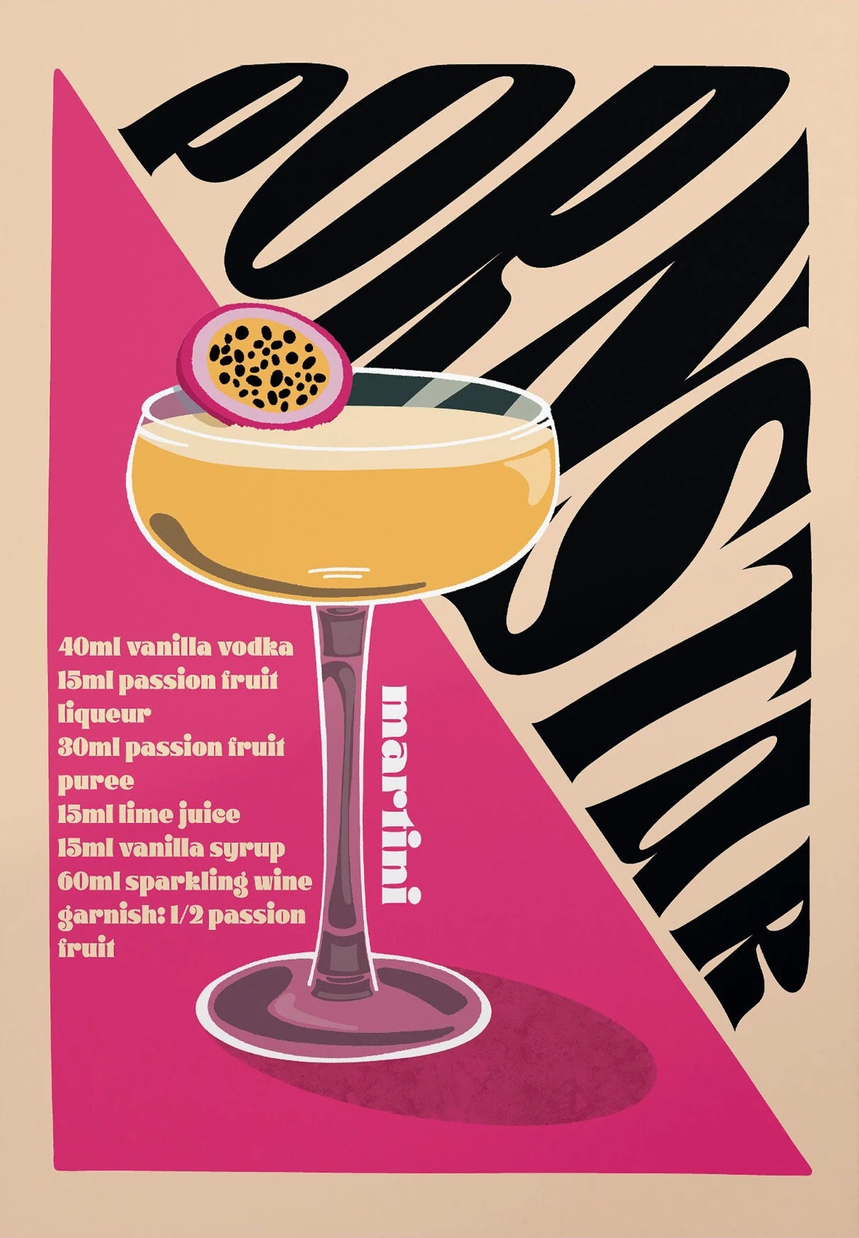 Vintage Cocktail Canvas Wall Art | Retro Bar Drinks Print