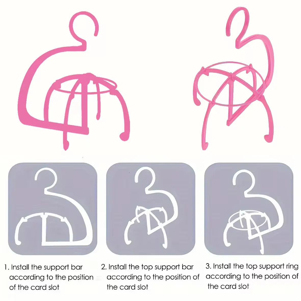Pink Hanging Wig Hanger Rack for Wigs & Extensions | 1/2/3pcs
