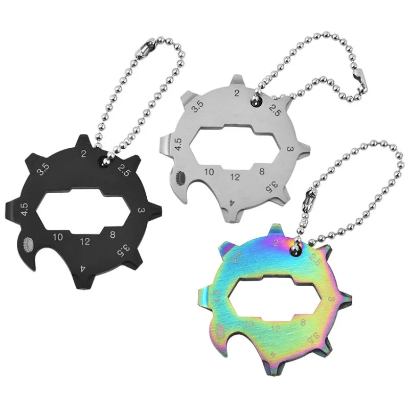 11-in-1 Portable Multi Function Pocket Tool Keychain with Bottle Opener for Outdoor Camping Hiking Survival Peaceful Pleasures Health and Wellness