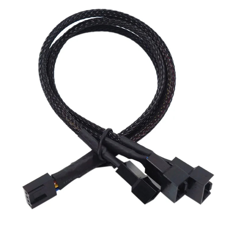 New 4 Pin Pwm Fan Cable 1 To 4/3/2/1 Ways Splitter Black Sleeved 27cm Extension Cable Connector Pwm Extension Cables Peaceful Pleasures Health and Wellness