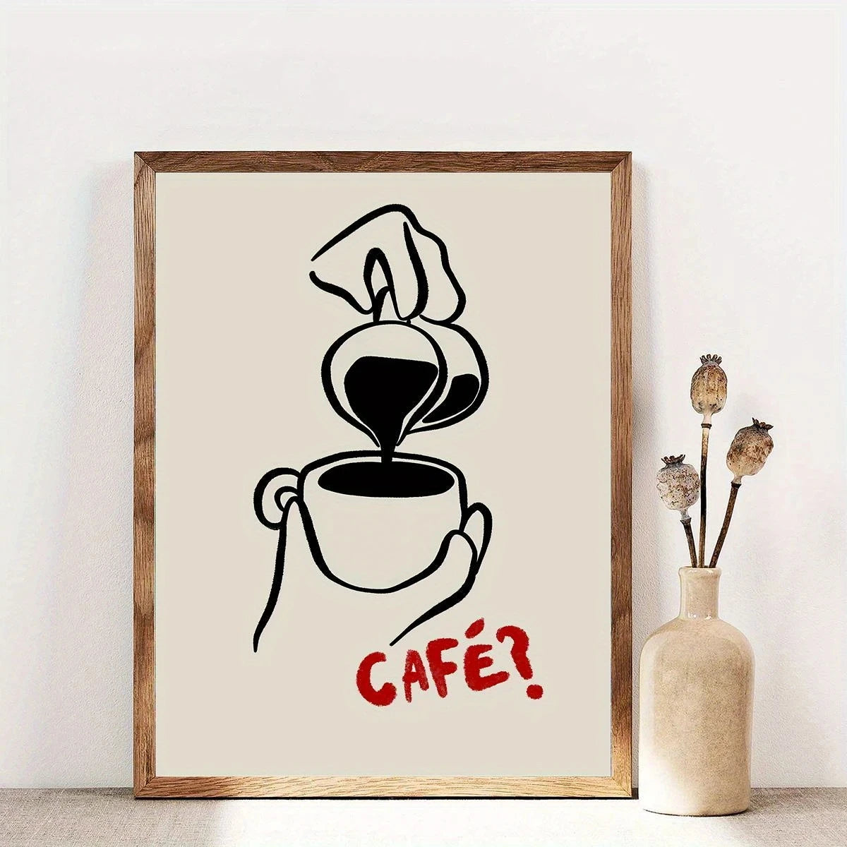 Creative Essence Chic Coffee Cup Wall Art Prints Canvas Painting Poster Picture For Living DiningRoom Home Decor Peaceful Pleasures Health and Wellness G2944-1 30x40cm Black Frame