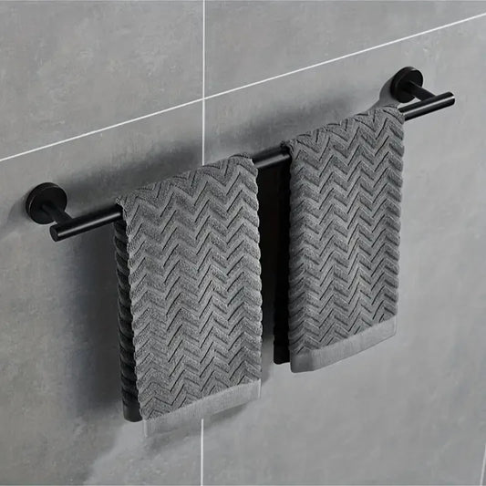 60cm Chrome Steel Wall Mounted Towel Bar with Hook | YANKE Bathroom Towel Bar Peaceful Pleasures Health and Wellness