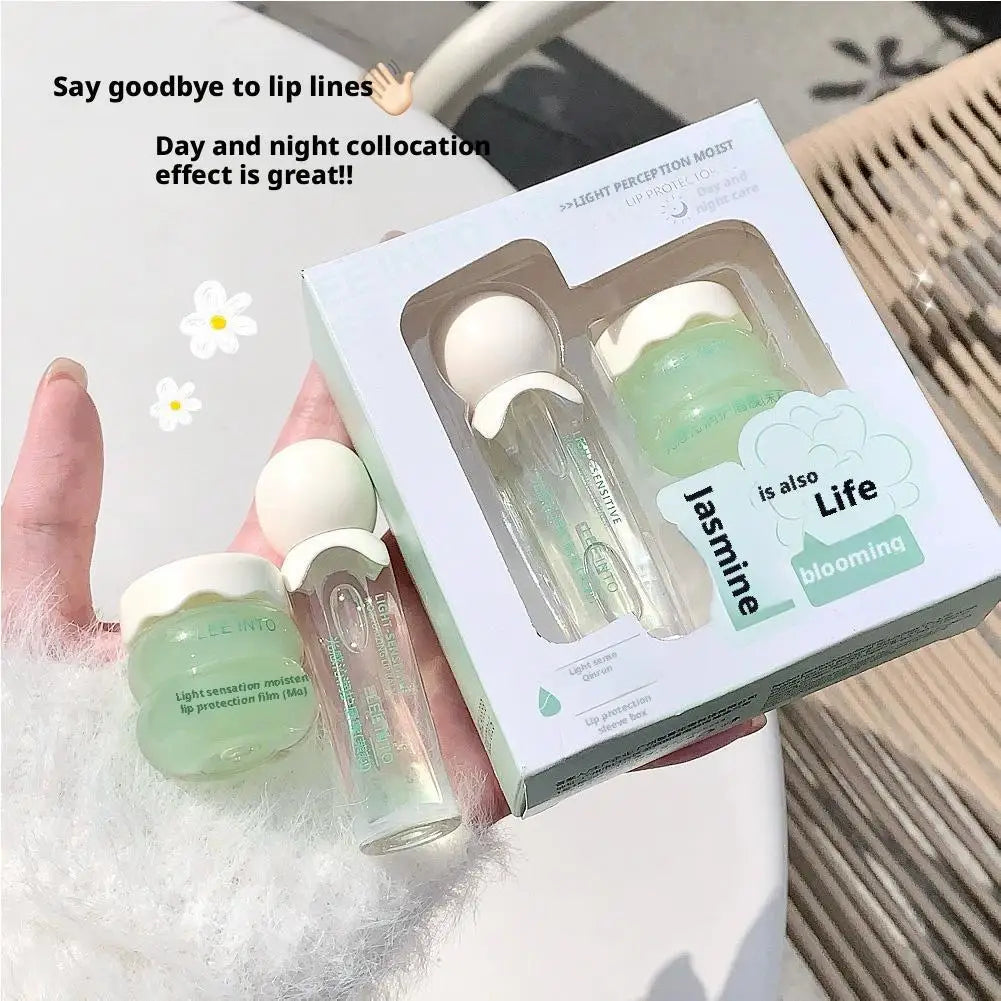 Hydrating Lip Glow Oil & Lip Mask Set – Glossy Moisturizing Care