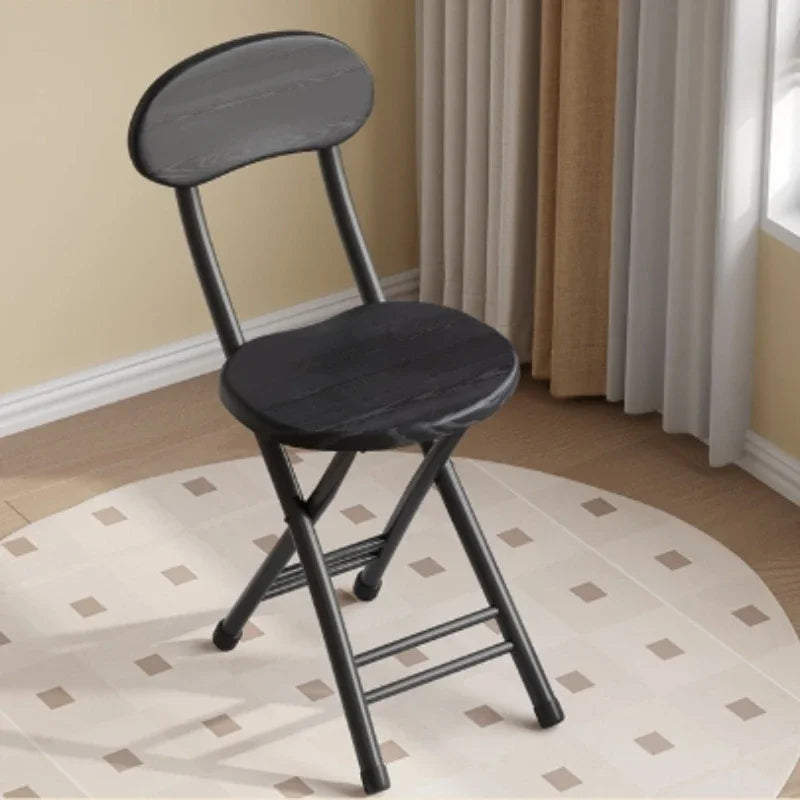 Classic Style Folding Chair with Oval Seat Portable, No Assembly Needed, Durable Metal Frame Hardwood Construction for Home Peaceful Pleasures Health and Wellness