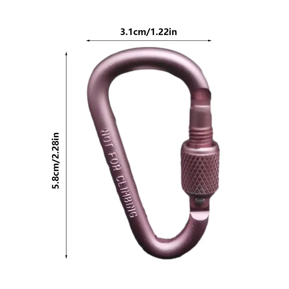 D-Shape Locking Carabiner – Aluminium Alloy Camping Hook Clip
