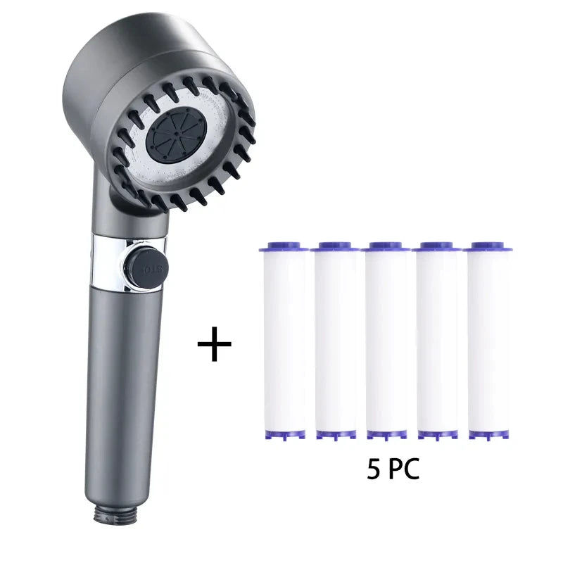 3-Mode Handheld Shower Head with Filter – Water Saving