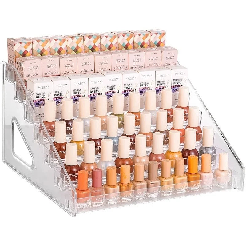 Acrylic Step Display Stand – Multi-Layer Nail Polish Organizer