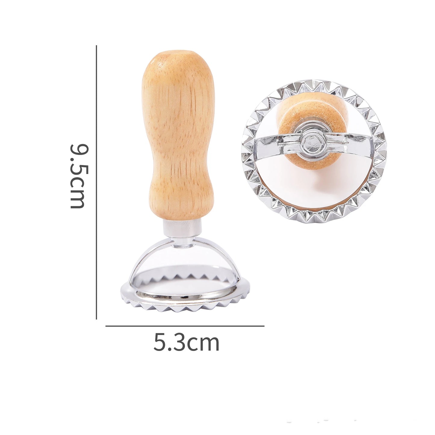 Ravioli Stamp Maker & Cutter Set with Roller Wheel | Wooden Handle