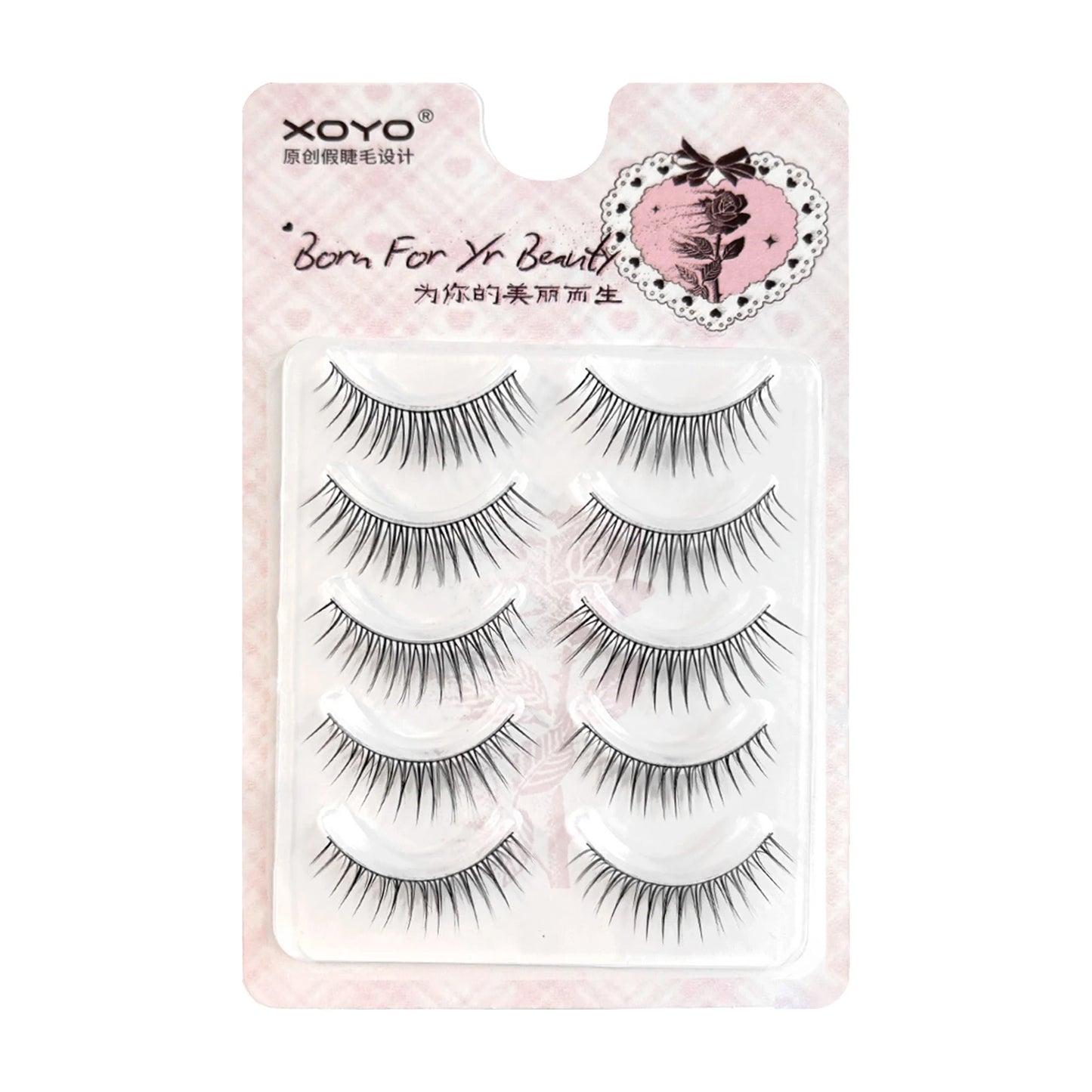 5 Pairs DIY Anime Full Strip Lashes Doll Eye Natural Asian False Eyelashes Thick Thin Black Stem Korean Idol Style Fake Lashes Peaceful Pleasures Health and Wellness style 1