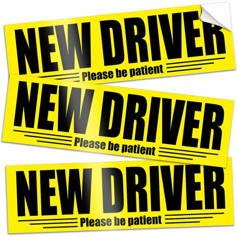 3-Pack Student Driver Reflective Car Stickers | New Driver Decal
