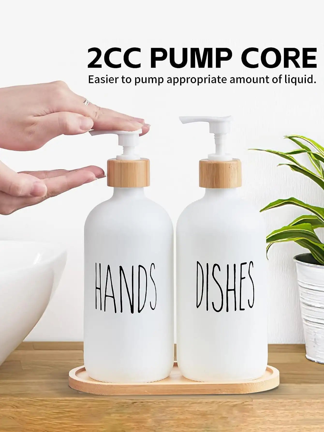 Soap Dispenser Set, Contains Hand and Dish Soap Dispenser, Suitable for Kitchen Decor, Suitable for Kitchen Decor Peaceful Pleasures Health and Wellness