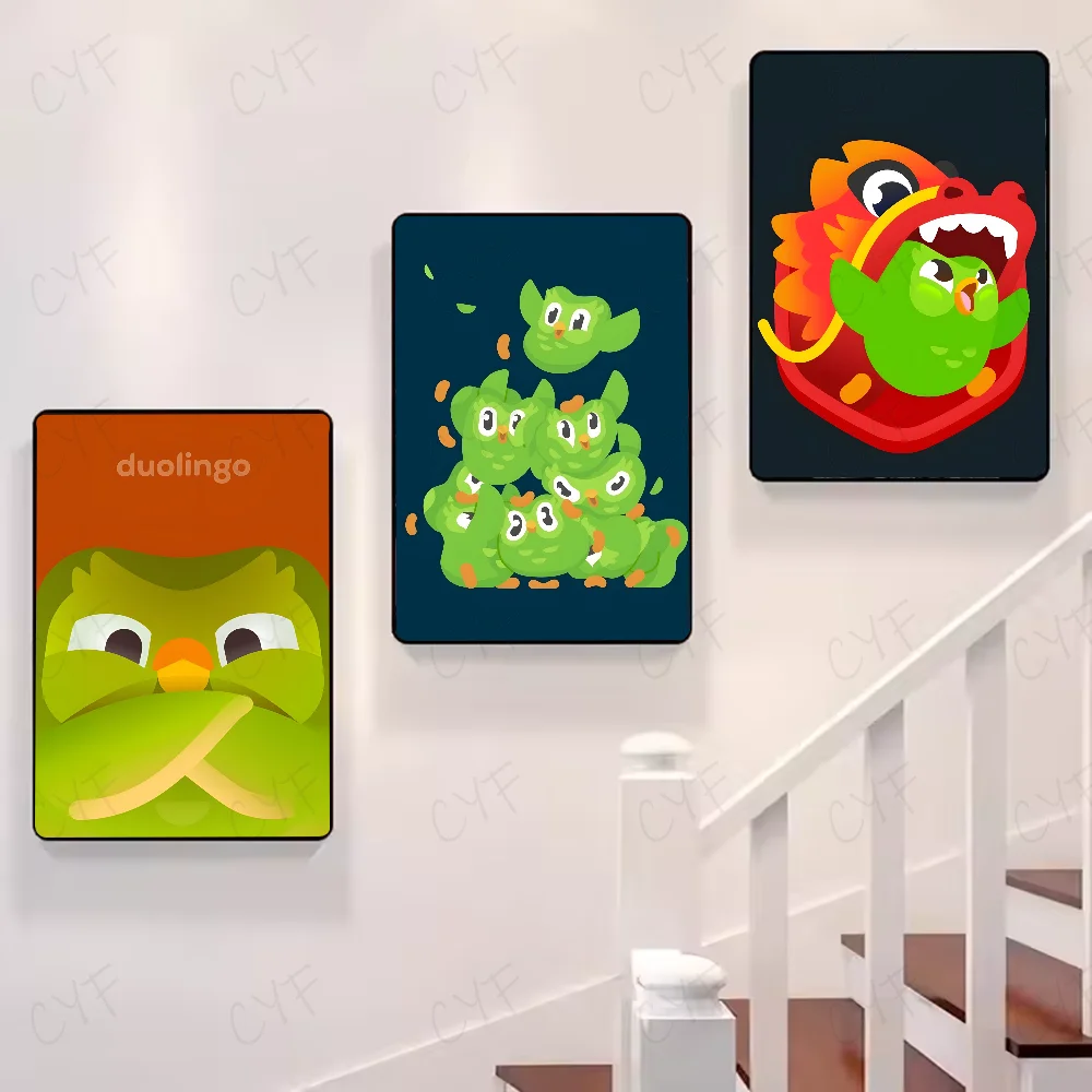 Duolingo Owl Duo 2 Poster HD art sticky wall waterproof home living room bedroom bar aesthetic decoration Peaceful Pleasures Health and Wellness