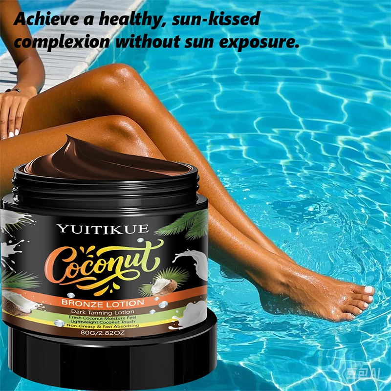 YUITIKUE Coconut Bronze Self-Tanner Dark Tanning Lotion 80g Self-Tanning Lotion Peaceful Pleasures Health and Wellness