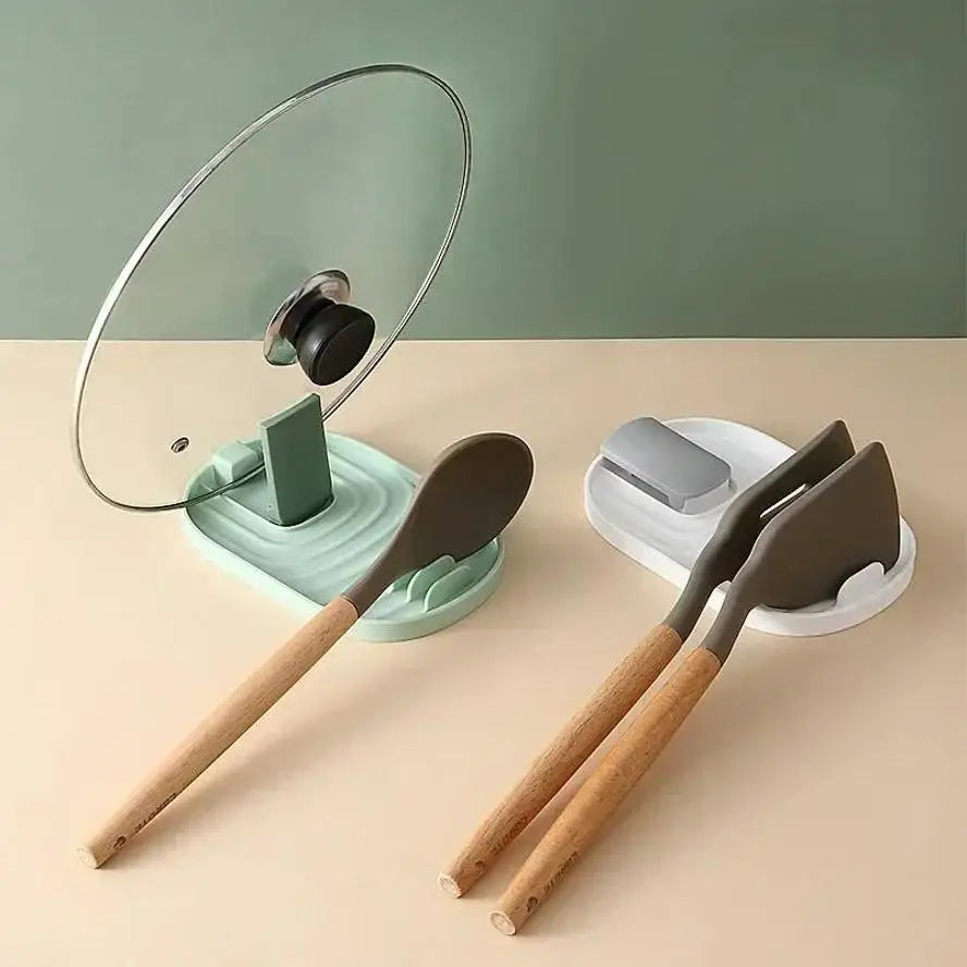 Kitchen Candy Storage Shelf Plastic Pan Pot Cover Lid Rack Stand