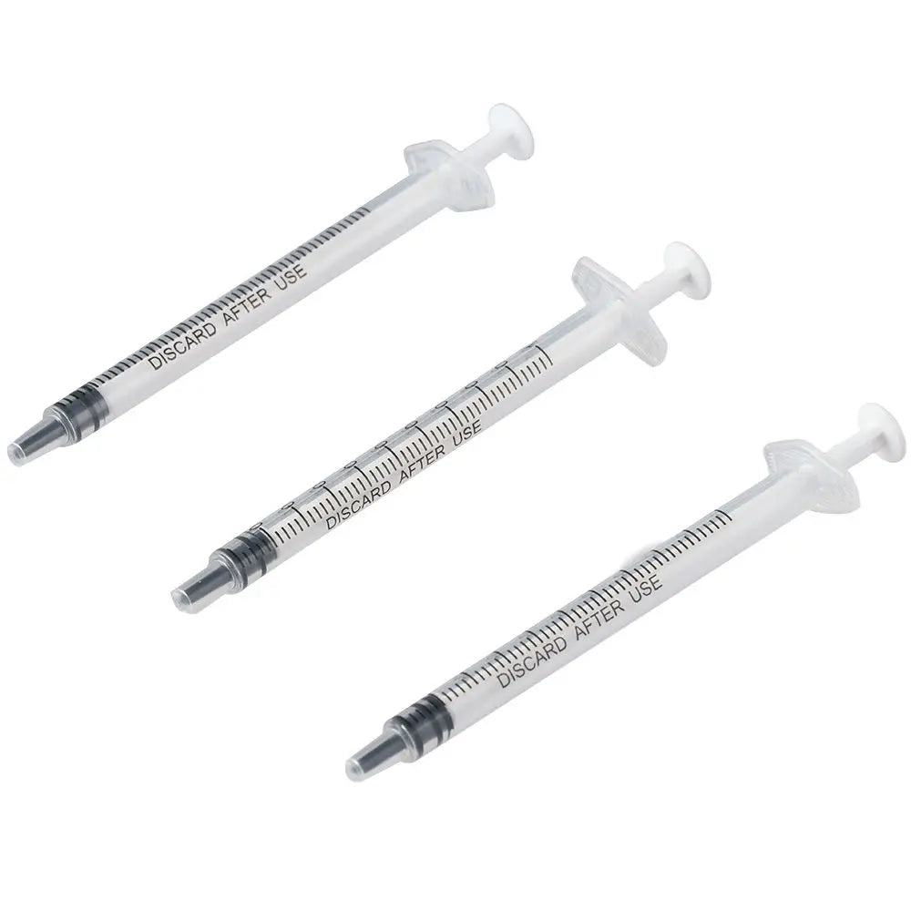 100-Pack 1ml Plastic Measuring Syringes with Cap – No Needle