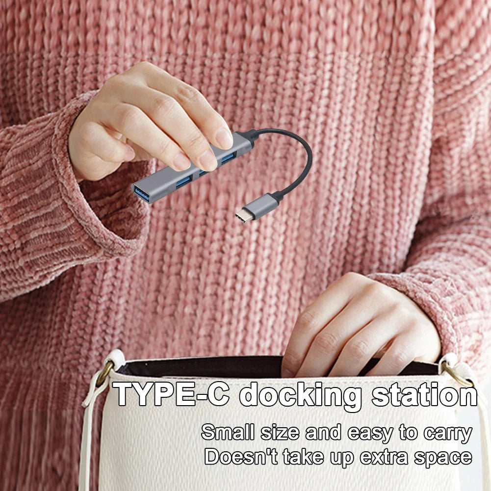 4-Port USB 3.0 Hub – 5Gbps USB-C & USB-A Port Expander Peaceful Pleasures Health and Wellness