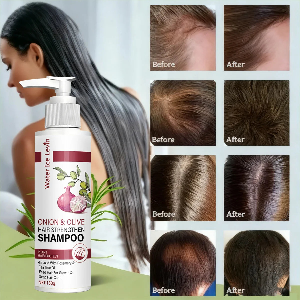 Onion & Olive Shampoo with Biotin & Rosemary – Hair Growth